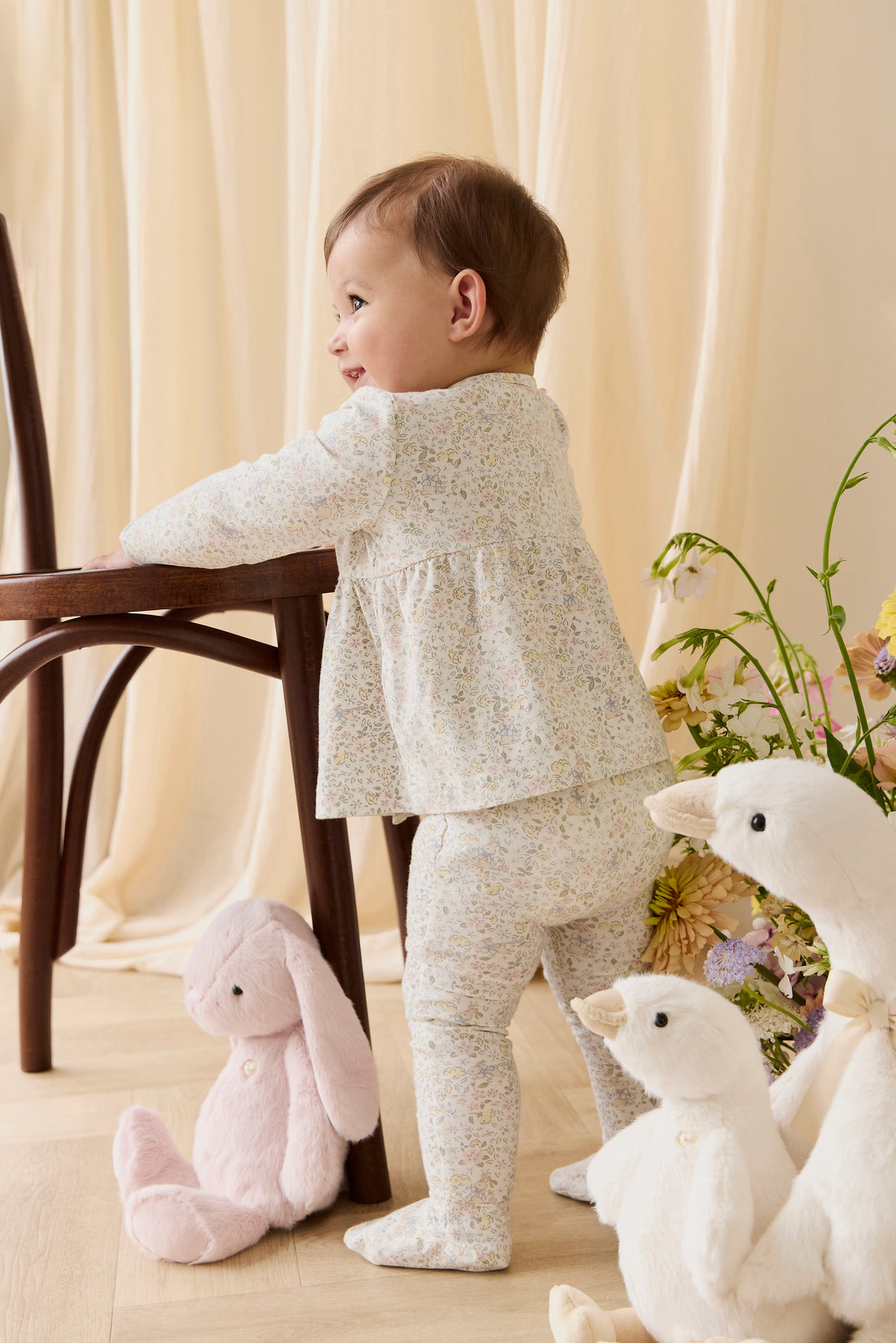 Organic Cotton Footed Pant-Cottage Garden Childrens Pant from Jamie Kay NZ