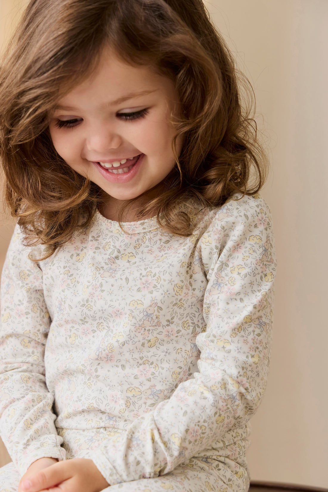 Organic Cotton Louisella Long Sleeve Pyjama Set-Cottage Garden Childrens Pyjama from Jamie Kay NZ