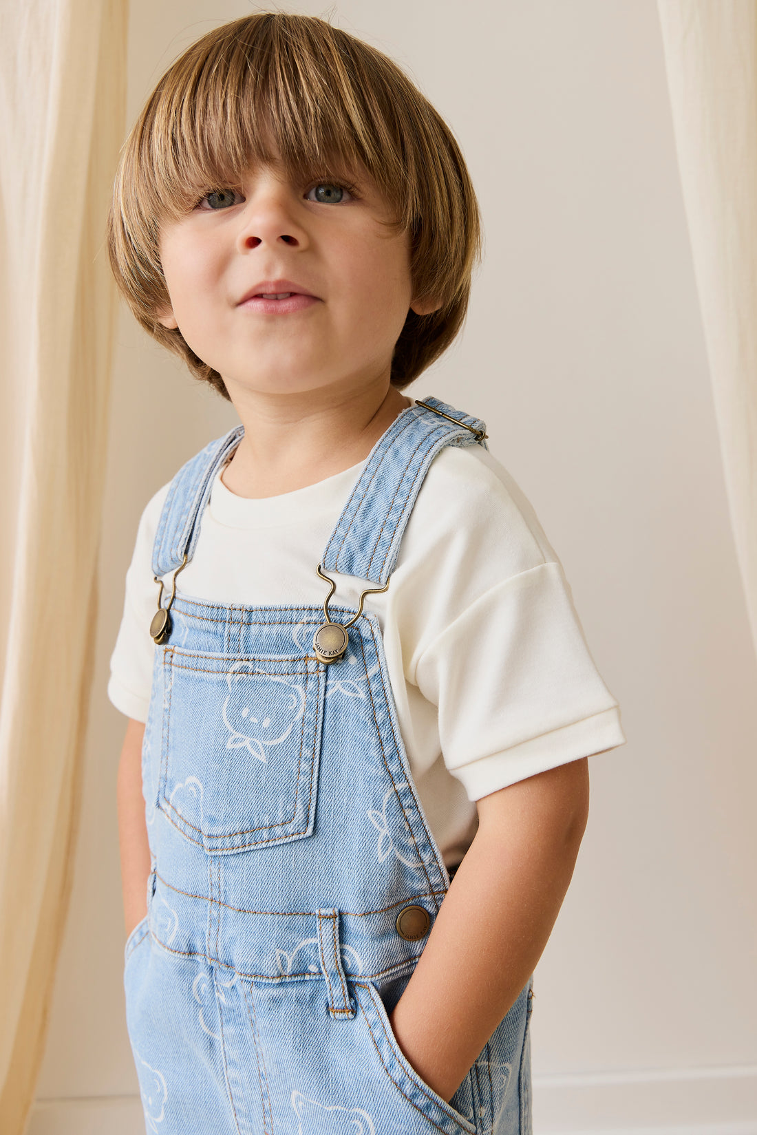 Fenix Short Overalls - Bowie Bear Denim Childrens Overall from Jamie Kay NZ