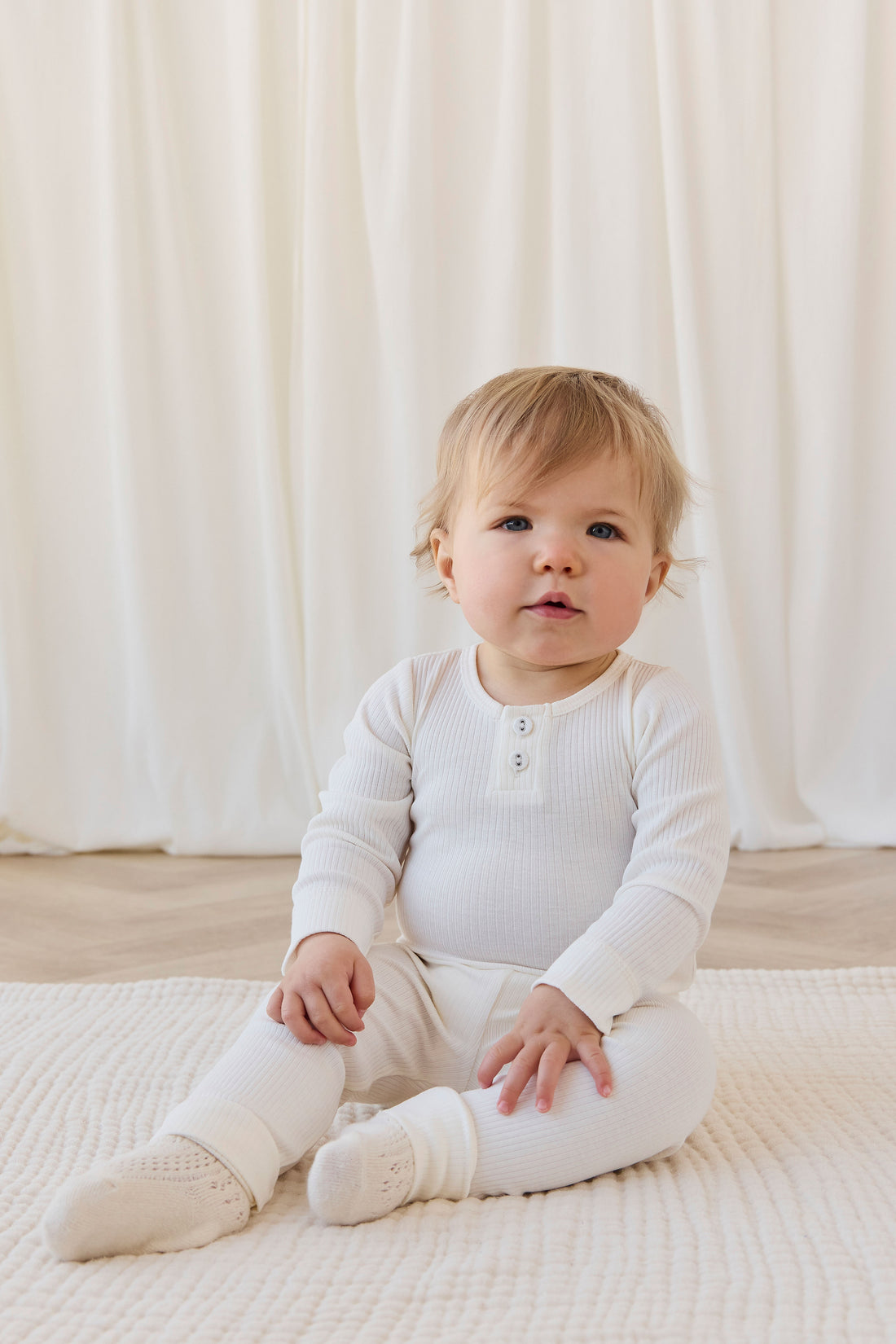Organic Cotton Modal Everyday Legging - Milk Childrens Legging from Jamie Kay NZ