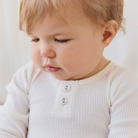 Organic Cotton Modal Long Sleeve Bodysuit - Milk Childrens Bodysuit from Jamie Kay NZ