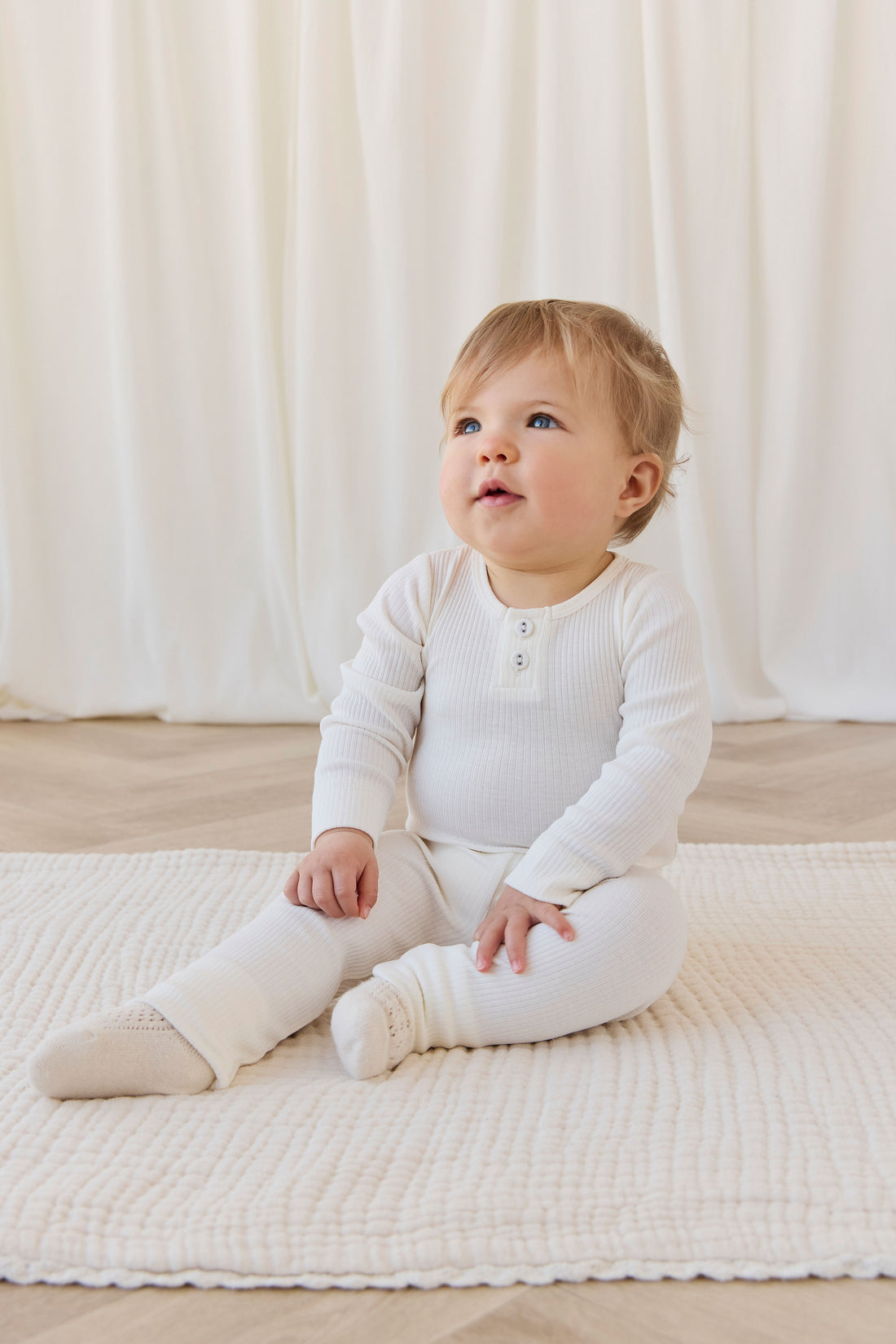 Organic Cotton Modal Everyday Legging - Milk Childrens Legging from Jamie Kay NZ