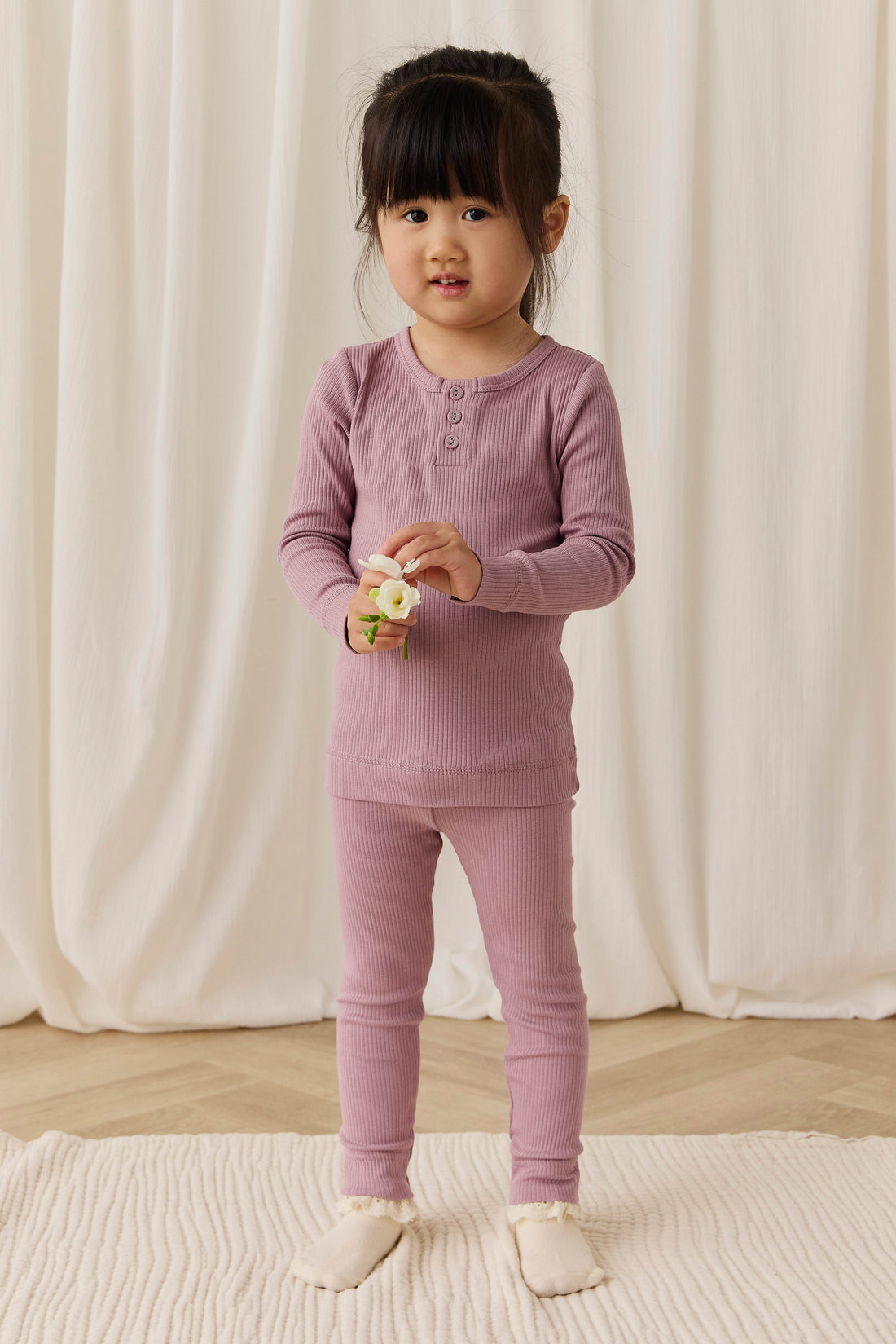 Organic Cotton Modal Everyday Legging - Woodrose Childrens Legging from Jamie Kay NZ