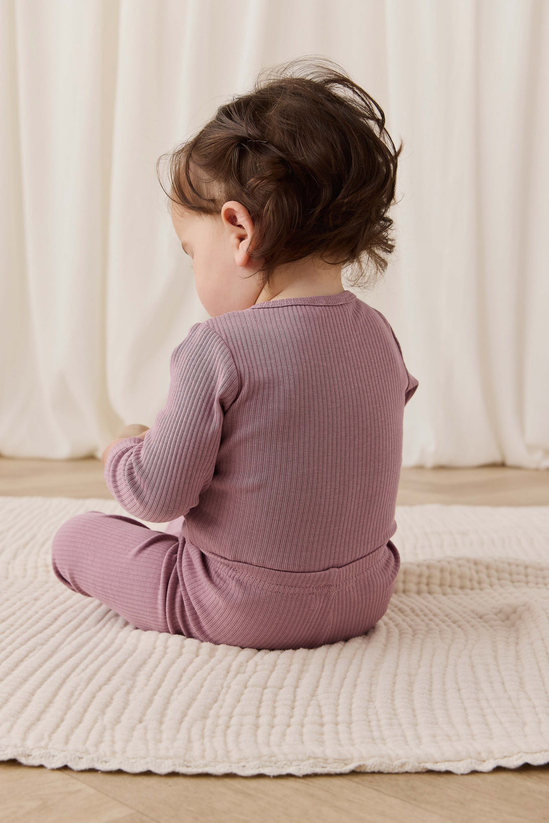 Organic Cotton Modal Long Sleeve Bodysuit - Woodrose Childrens Bodysuit from Jamie Kay NZ