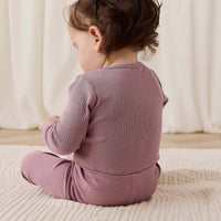 Organic Cotton Modal Long Sleeve Bodysuit - Woodrose Childrens Bodysuit from Jamie Kay NZ