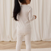 Organic Cotton Modal Long Sleeve Henley - Oatmeal Marle Childrens Top from Jamie Kay NZ