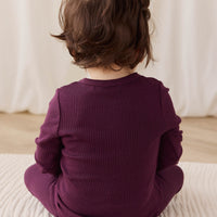 Organic Cotton Modal Long Sleeve Bodysuit - Fig Childrens Bodysuit from Jamie Kay NZ