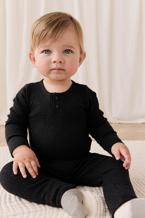 Organic Cotton Modal Everyday Legging - Dark Grey Marle Childrens Legging from Jamie Kay NZ