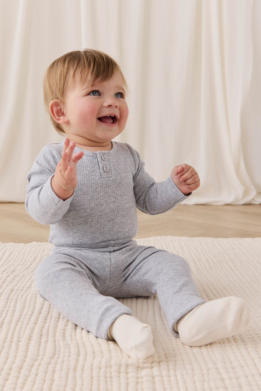 Organic Cotton Modal Everyday Legging - Light Grey Marle Childrens Legging from Jamie Kay NZ