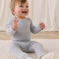 Organic Cotton Modal Everyday Legging - Light Grey Marle Childrens Legging from Jamie Kay NZ