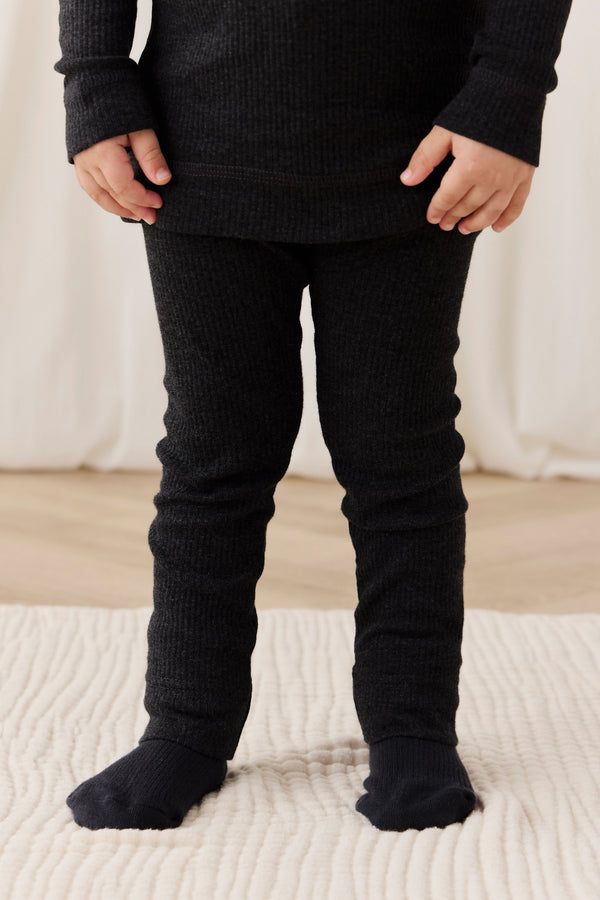Organic Cotton Modal Everyday Legging - Dark Grey Marle Childrens Legging from Jamie Kay NZ