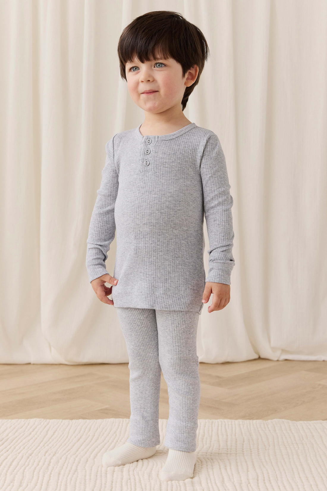 Organic Cotton Modal Everyday Legging - Light Grey Marle Childrens Legging from Jamie Kay NZ