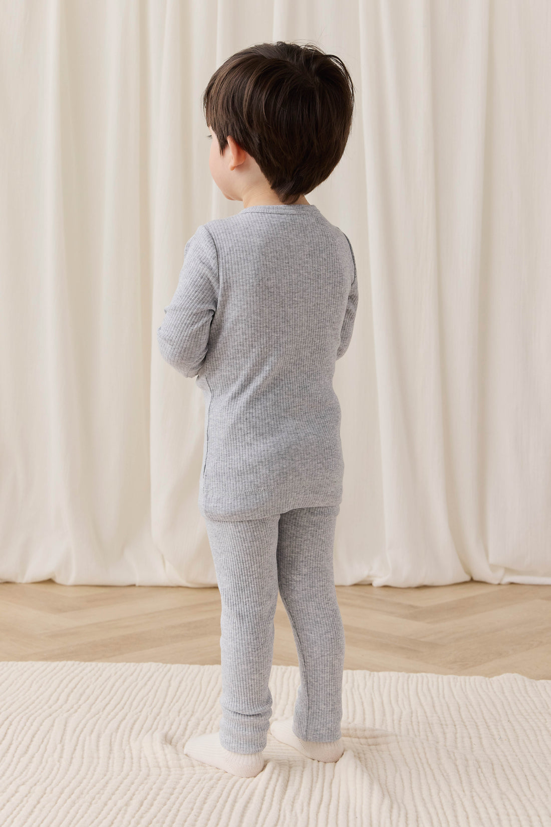 Organic Cotton Modal Everyday Legging - Light Grey Marle Childrens Legging from Jamie Kay NZ