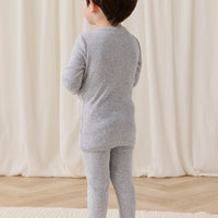 Organic Cotton Modal Everyday Legging - Light Grey Marle Childrens Legging from Jamie Kay NZ