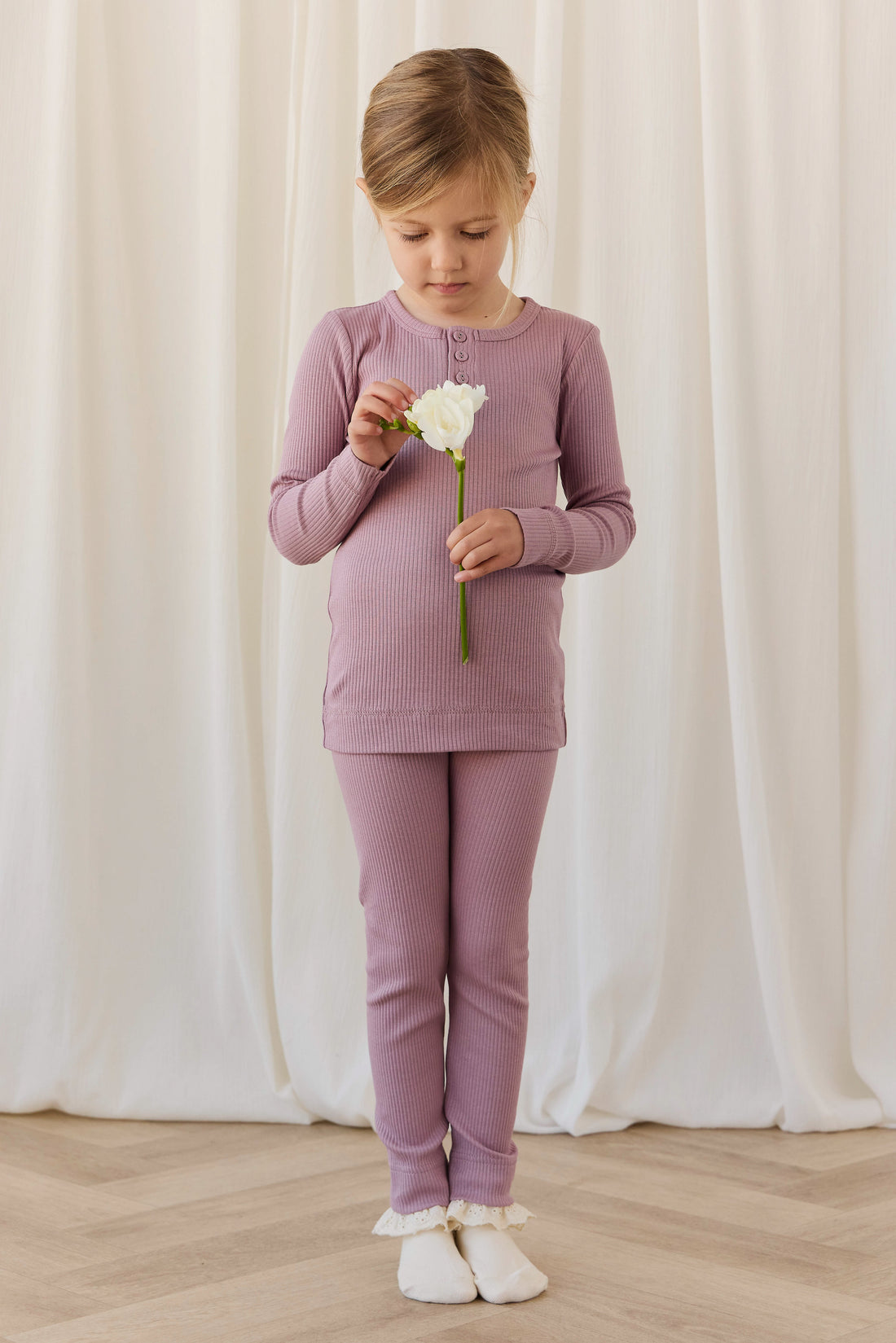 Organic Cotton Modal Everyday Legging - Woodrose Childrens Legging from Jamie Kay NZ