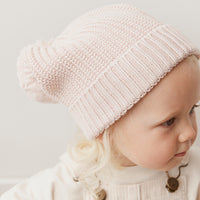 Aurelie Beanie - Pink Clay Childrens Hat from Jamie Kay NZ