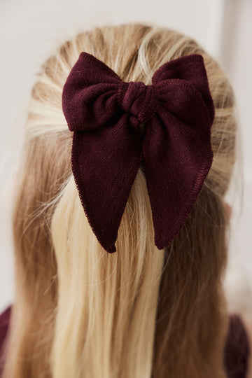 Organic Cotton Muslin Bow - Fig Childrens Hair Bow from Jamie Kay NZ