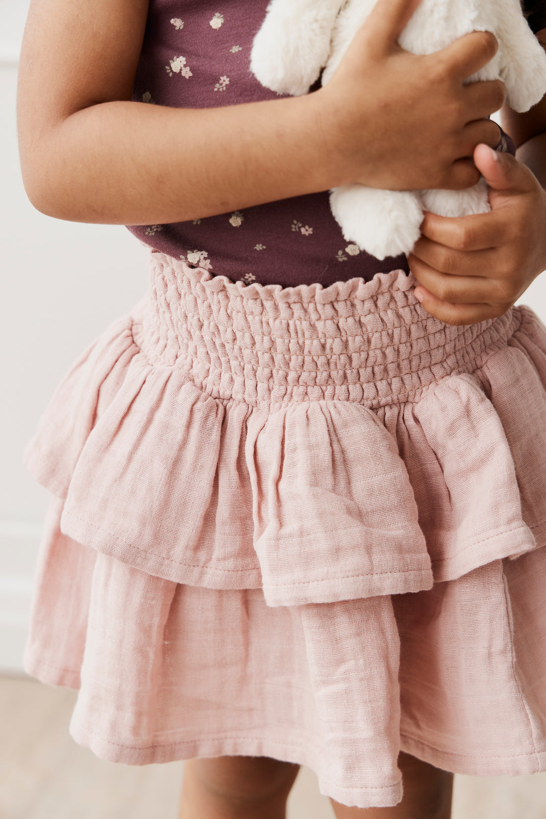 Organic Cotton Muslin Samantha Skirt - Powder Pink Childrens Skirt from Jamie Kay NZ