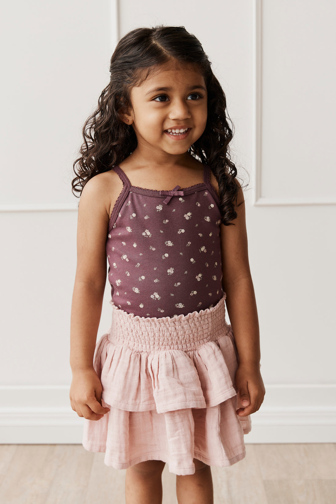 Organic Cotton Muslin Samantha Skirt - Powder Pink Childrens Skirt from Jamie Kay NZ
