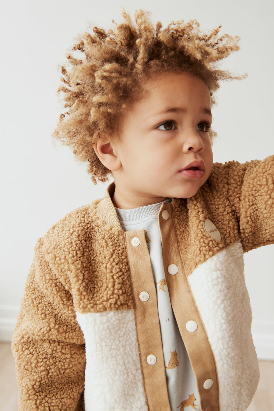Perry Sherpa Jacket - Natural/Buckwheat Childrens Jacket from Jamie Kay NZ