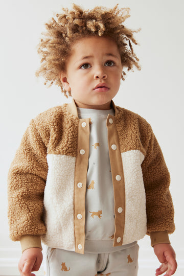Perry Sherpa Jacket - Natural/Buckwheat Childrens Jacket from Jamie Kay NZ