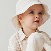 Organic Cotton Bucket Hat - Billy Check Childrens Hat from Jamie Kay NZ