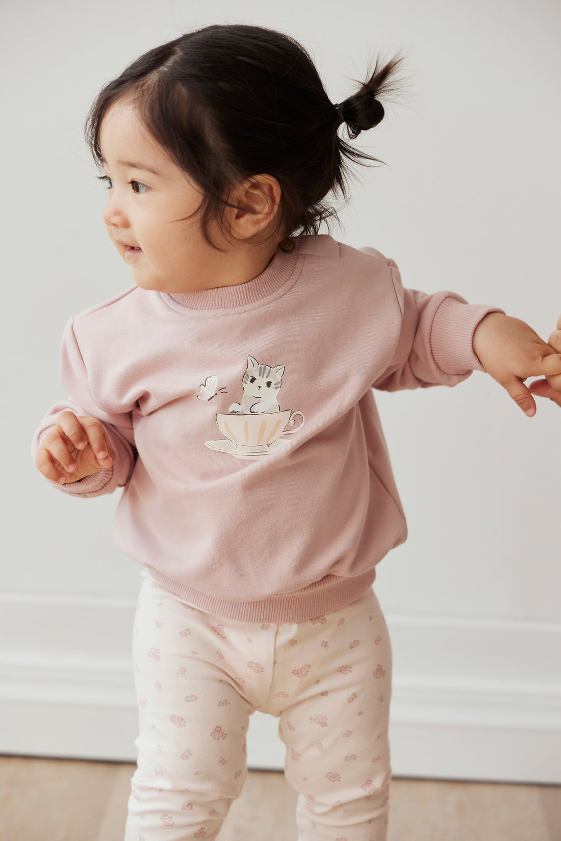 Organic Cotton Aubrey Sweatshirt - Shell Pink Childrens Sweatshirt from Jamie Kay NZ