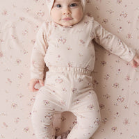 Organic Cotton Everyday Legging - Petite Fleur Soft Peony Childrens Legging from Jamie Kay NZ