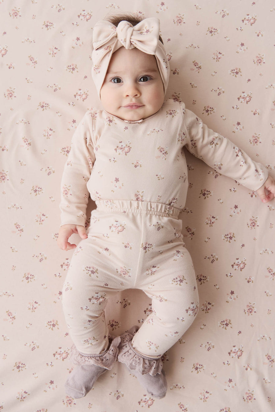 Organic Cotton Everyday Legging - Petite Fleur Soft Peony Childrens Legging from Jamie Kay NZ