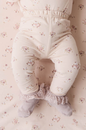 Organic Cotton Everyday Legging - Petite Fleur Soft Peony Childrens Legging from Jamie Kay NZ