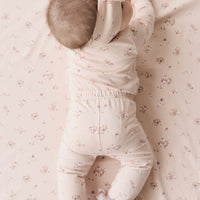 Organic Cotton Long Sleeve Bodysuit - Petite Fleur Soft Peony Childrens Bodysuit from Jamie Kay NZ