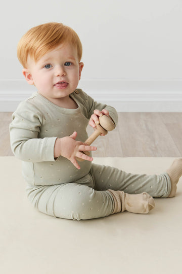 Organic Cotton Everyday Legging - Fresh Apples Abbey Stone Childrens Legging from Jamie Kay NZ