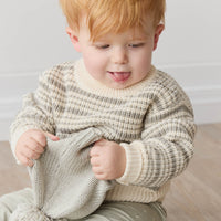 Leon Jumper - Harvest Stripe Moss/Cassava Childrens Jumper from Jamie Kay NZ