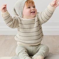 Leon Jumper - Harvest Stripe Moss/Cassava Childrens Jumper from Jamie Kay NZ