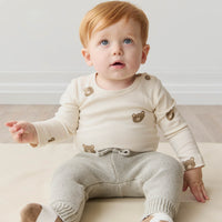 Organic Cotton Fernley Bodysuit - Bobbie Bear Tofu Childrens Bodysuit from Jamie Kay NZ