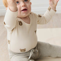 Organic Cotton Fernley Bodysuit - Bobbie Bear Tofu Childrens Bodysuit from Jamie Kay NZ