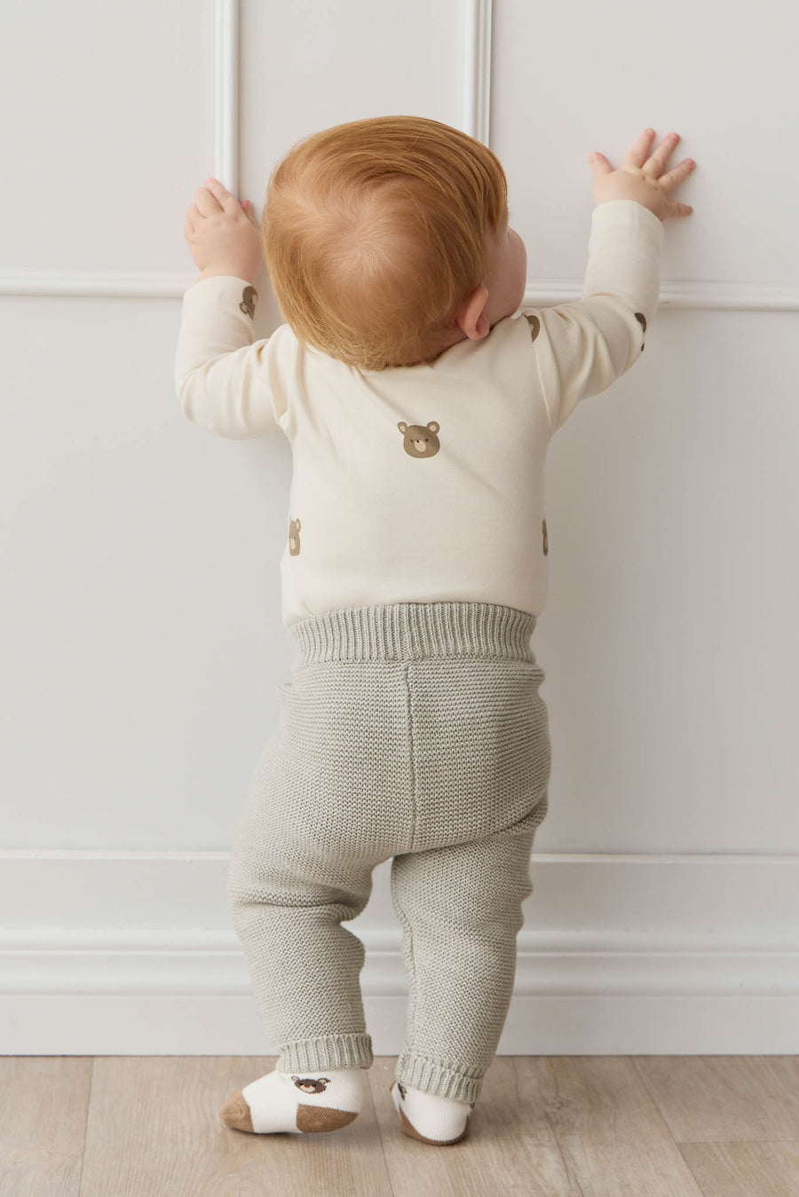 Organic Cotton Fernley Bodysuit - Bobbie Bear Tofu Childrens Bodysuit from Jamie Kay NZ