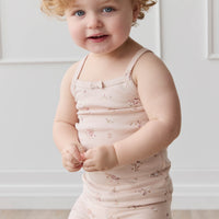 Organic Cotton Everyday Bike Short - Petite Fleur Soft Peony Childrens Short from Jamie Kay NZ