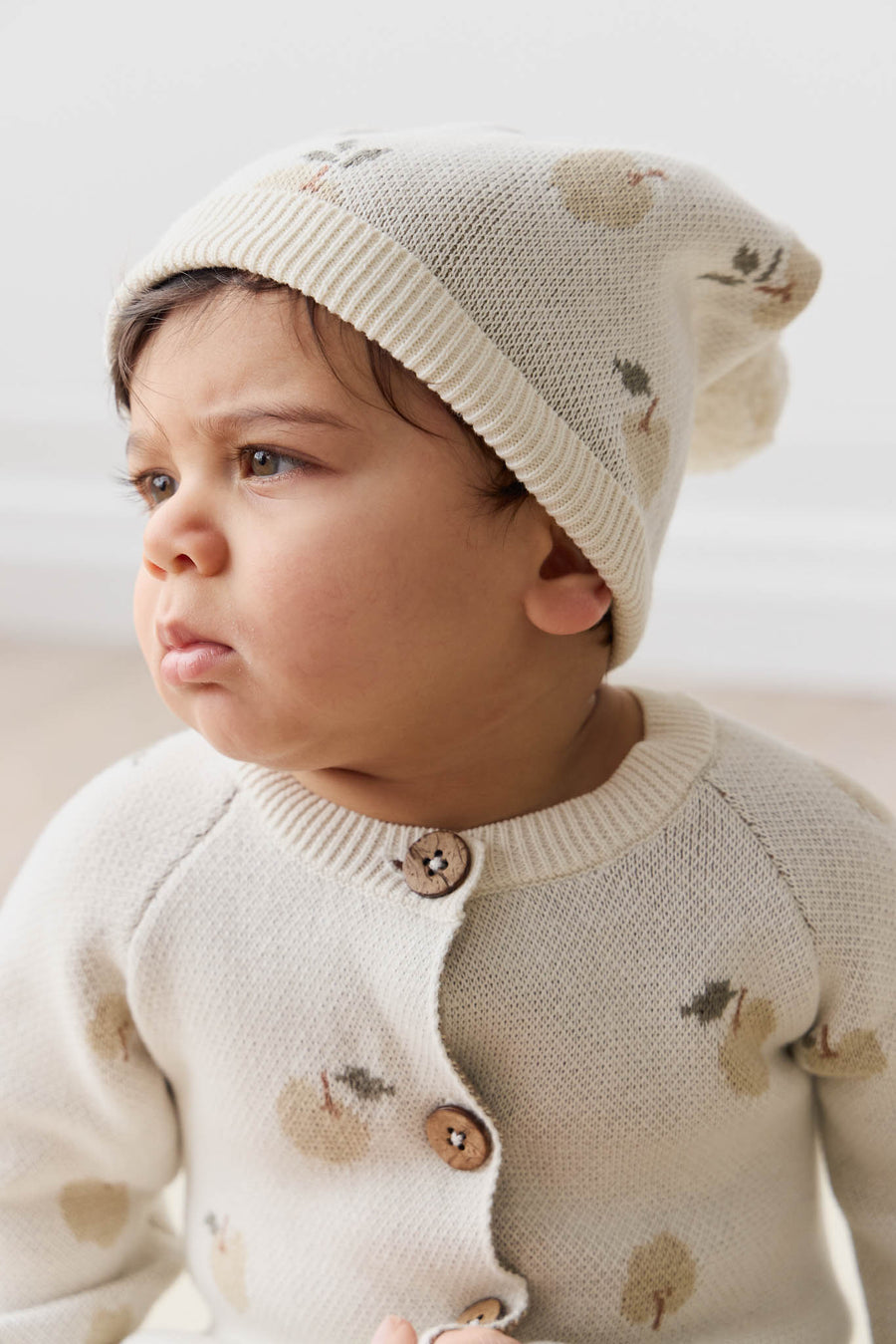 Ethan Hat - Jacquard Fresh Apple Tofu Childrens Hat from Jamie Kay NZ