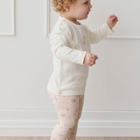 Organic Cotton Everyday Legging - Petite Fleur Soft Peony Childrens Legging from Jamie Kay NZ