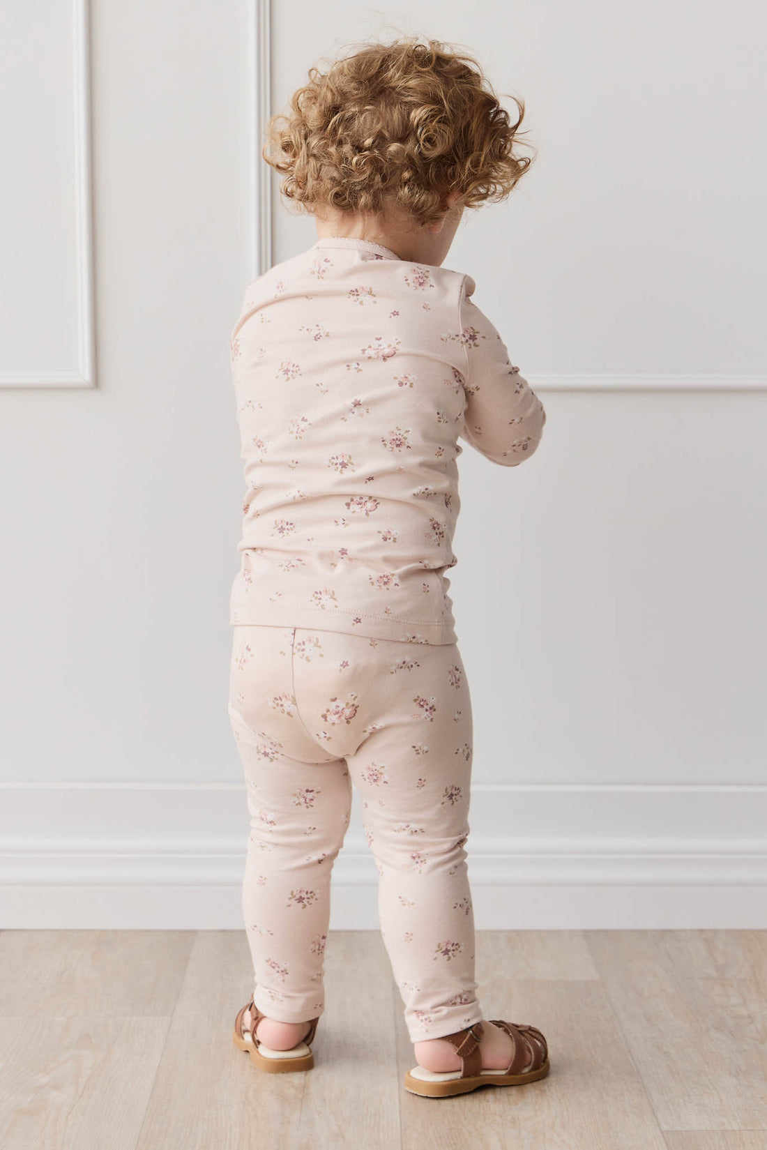 Organic Cotton Everyday Legging - Petite Fleur Soft Peony Childrens Legging from Jamie Kay NZ