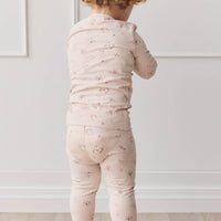 Organic Cotton Everyday Legging - Petite Fleur Soft Peony Childrens Legging from Jamie Kay NZ