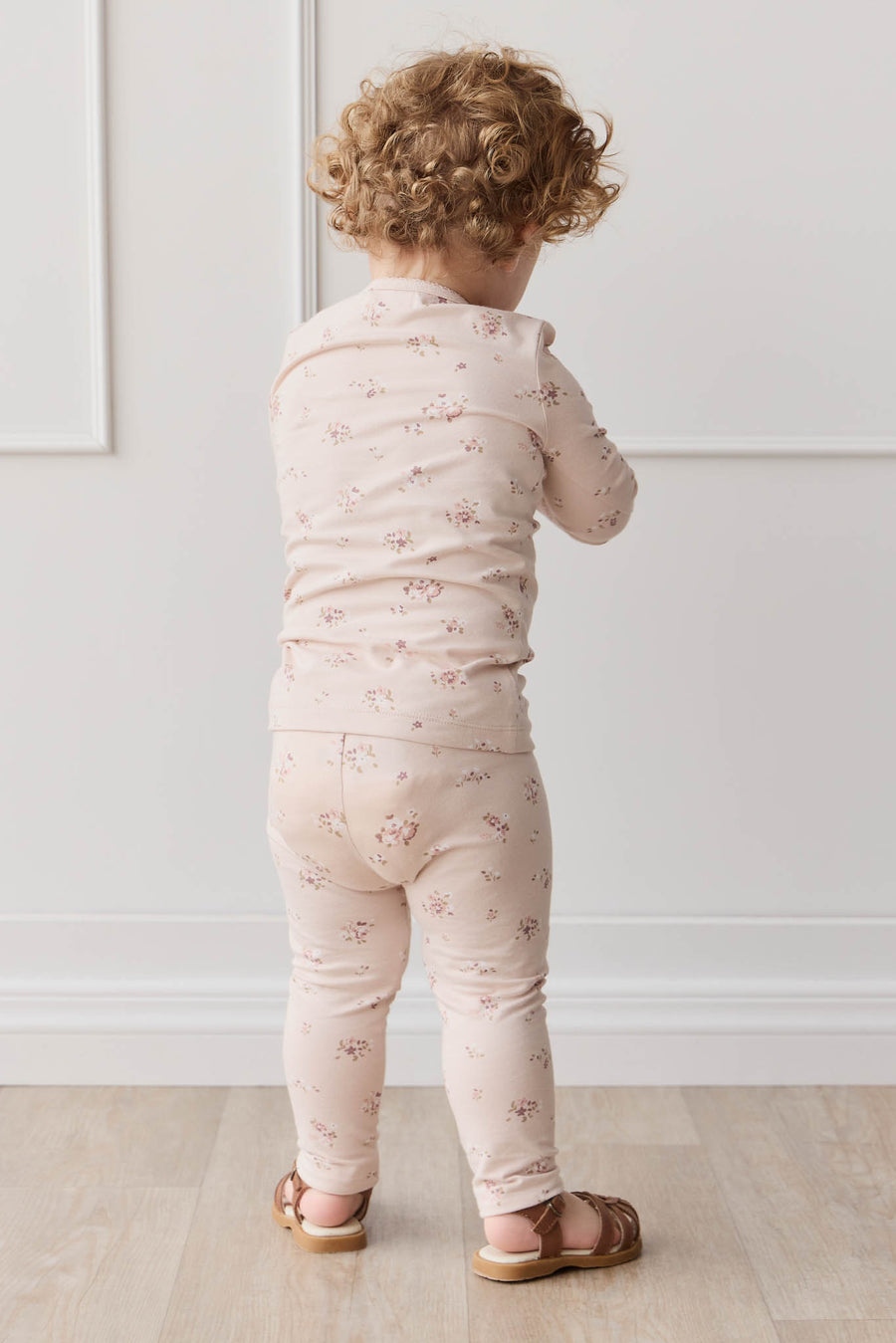 Organic Cotton Everyday Legging - Petite Fleur Soft Peony Childrens Legging from Jamie Kay NZ