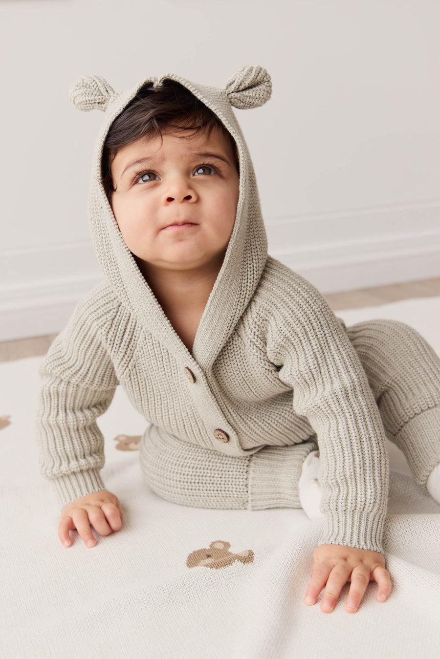 Bear Knit Onepiece - Moss Marle Childrens Onepiece from Jamie Kay NZ