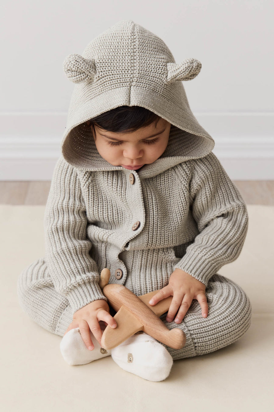 Bear Knit Onepiece - Moss Marle Childrens Onepiece from Jamie Kay NZ