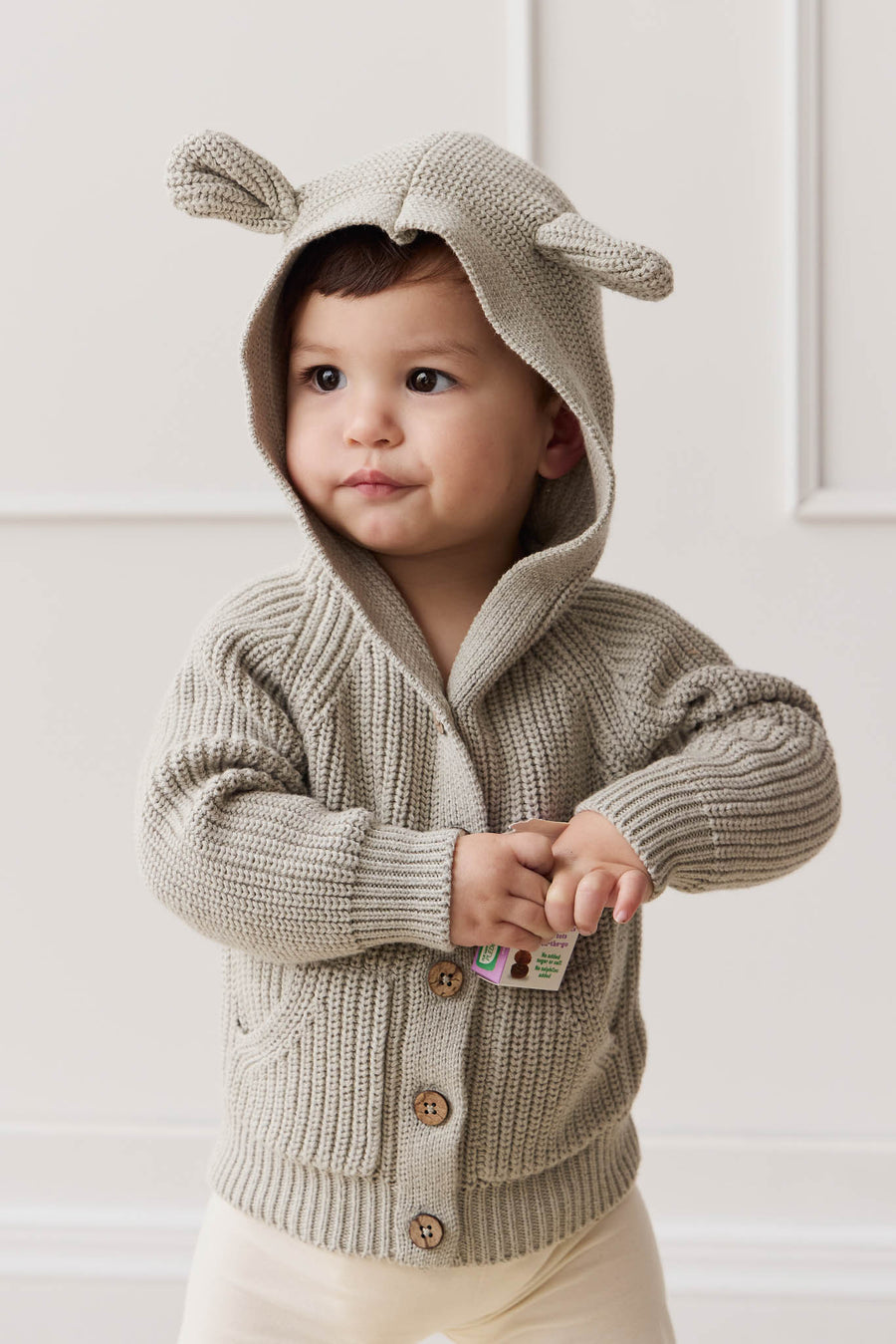 OG Bear Knit - Moss Marle Childrens Cardigan from Jamie Kay NZ