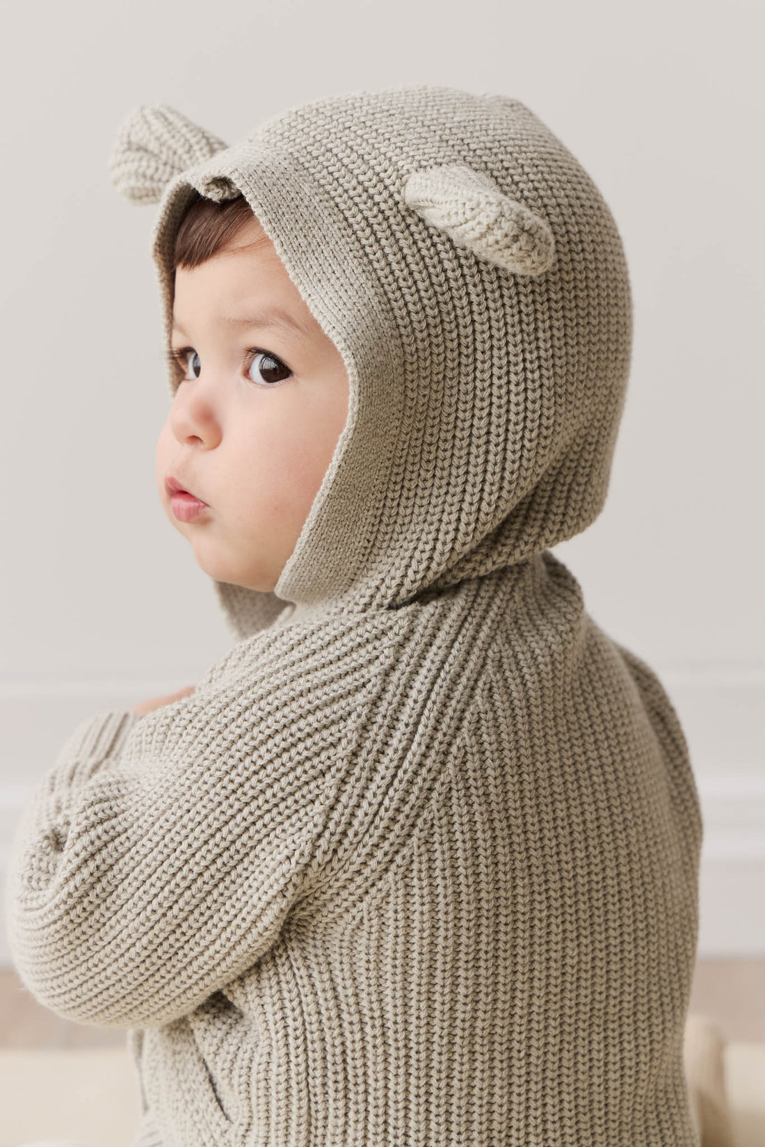 OG Bear Knit - Moss Marle Childrens Cardigan from Jamie Kay NZ