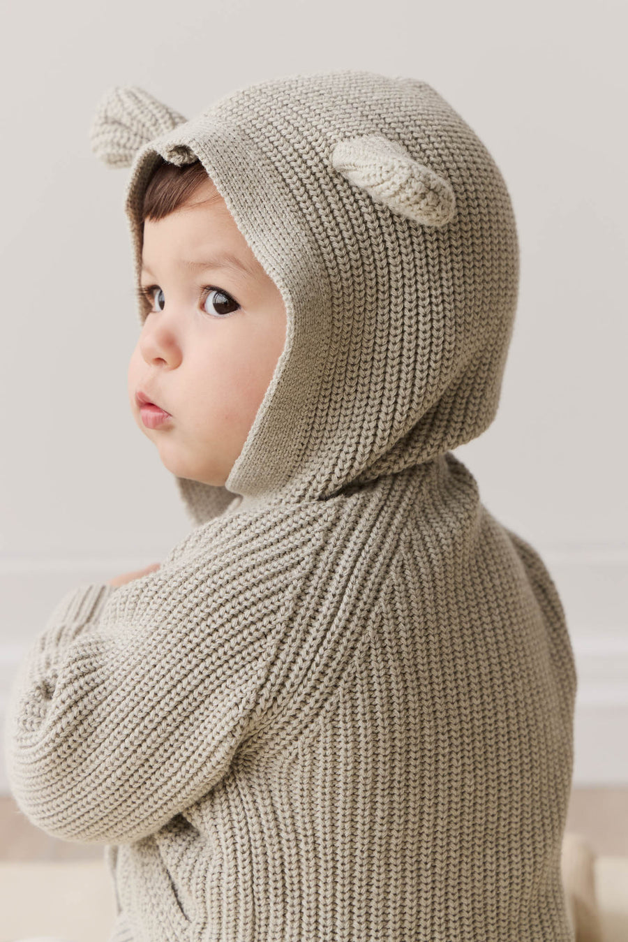 OG Bear Knit - Moss Marle Childrens Cardigan from Jamie Kay NZ