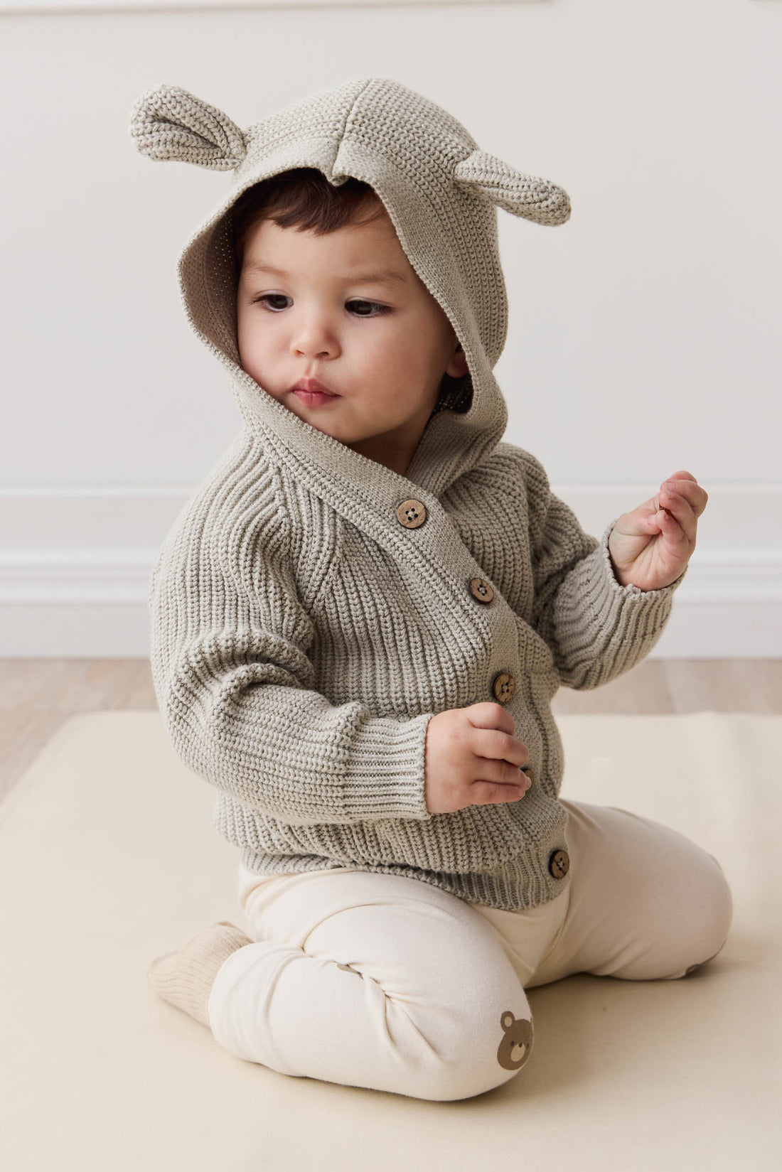 OG Bear Knit - Moss Marle Childrens Cardigan from Jamie Kay NZ