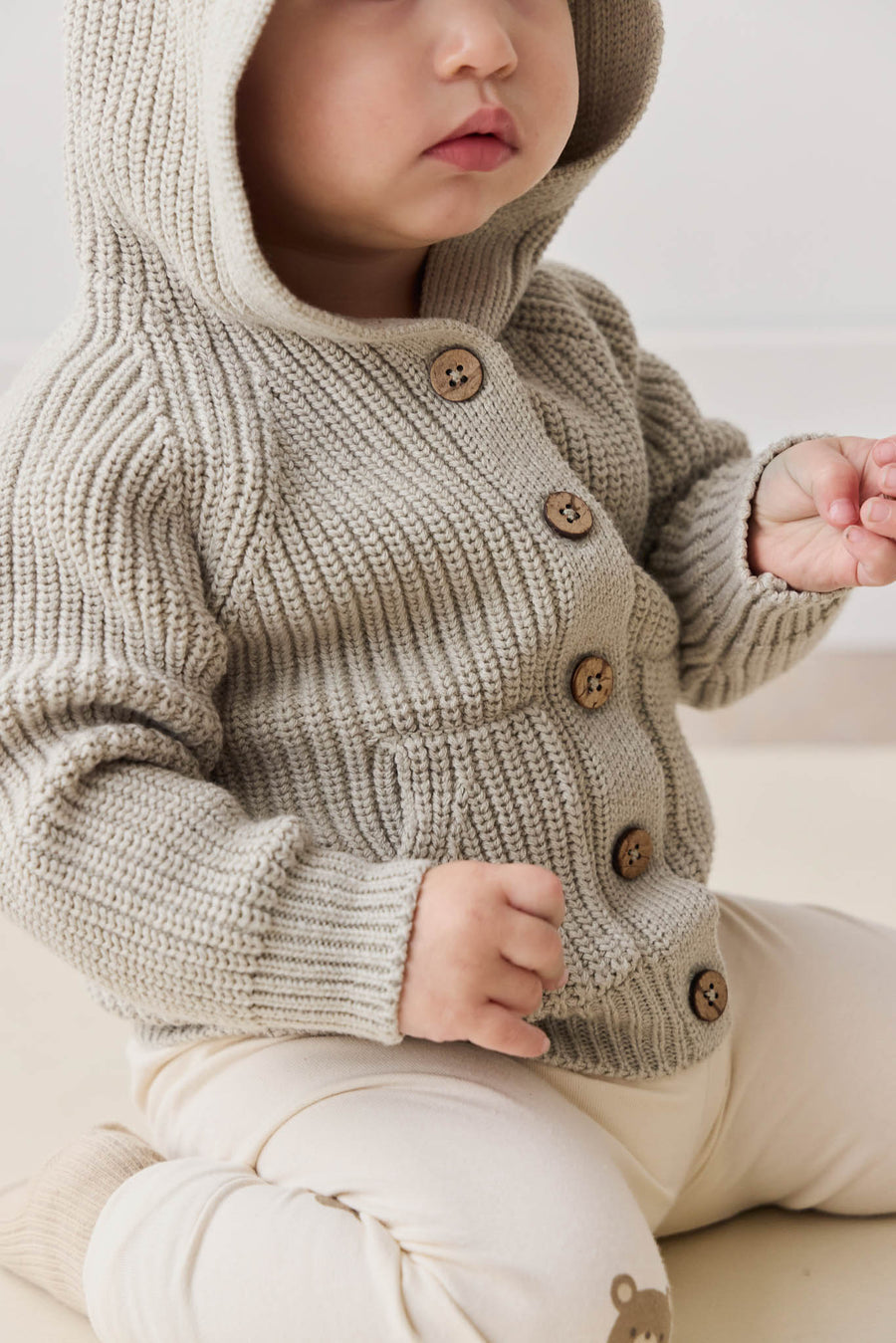 OG Bear Knit - Moss Marle Childrens Cardigan from Jamie Kay NZ